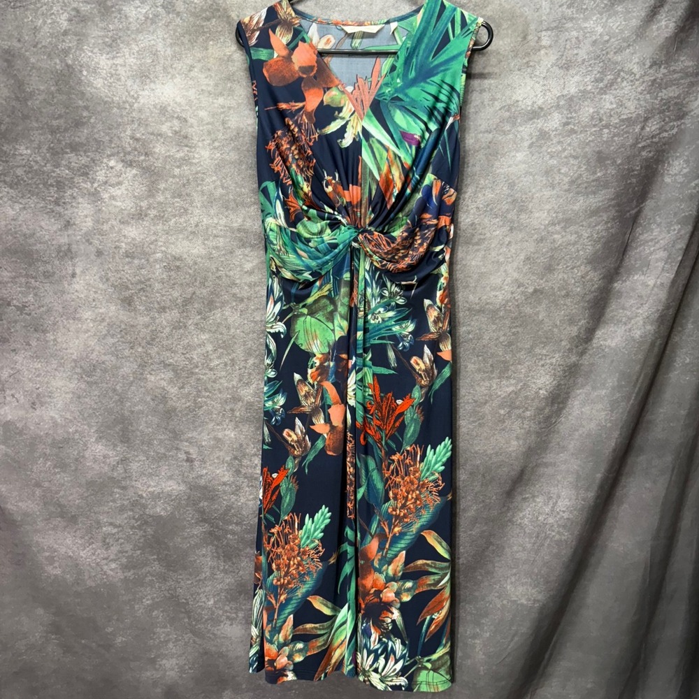Soft Surroundings Paradise Island‎ Tropical Maxe Dress Size M Twist Front